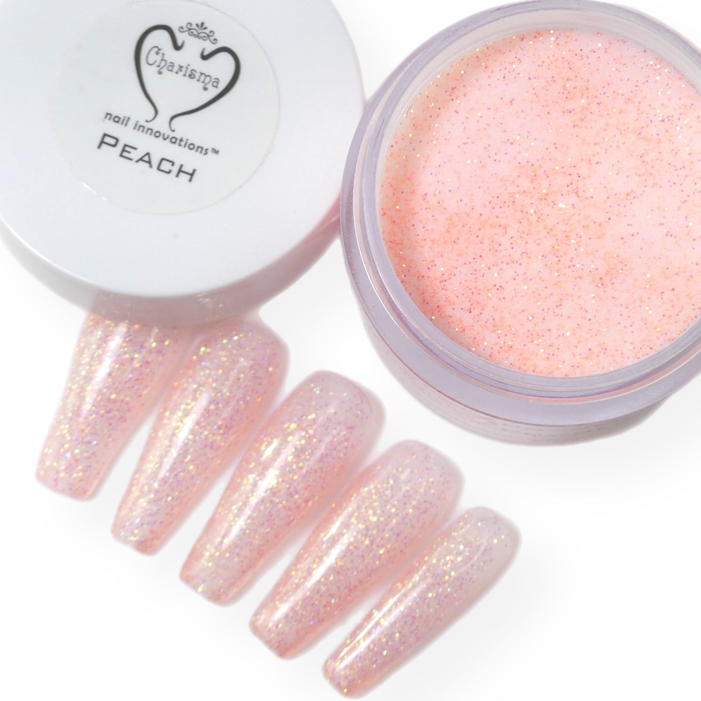 Peach Glitter Acrylic Powder