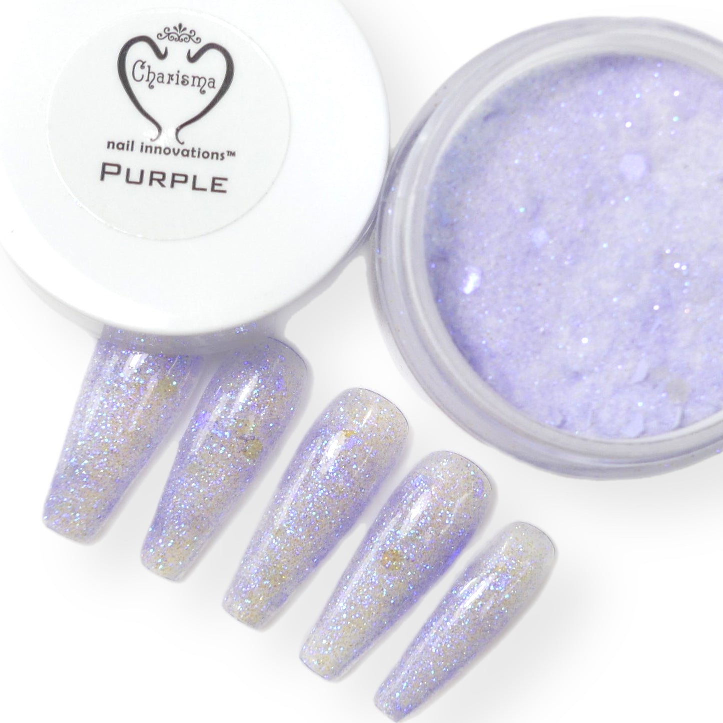 Purple Glitter Acrylic Powder