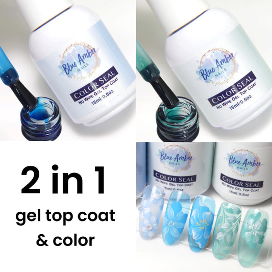 2 in 1 Color & Gel Top Coat  (2 colors)