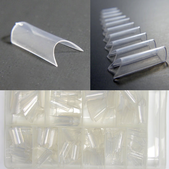 Clear C-Curve Square Clear Tips, 500ct / 10 sizes