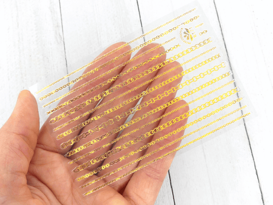 Gold Holographic Chain - Sticker #5 - My Little Nail Art Shop