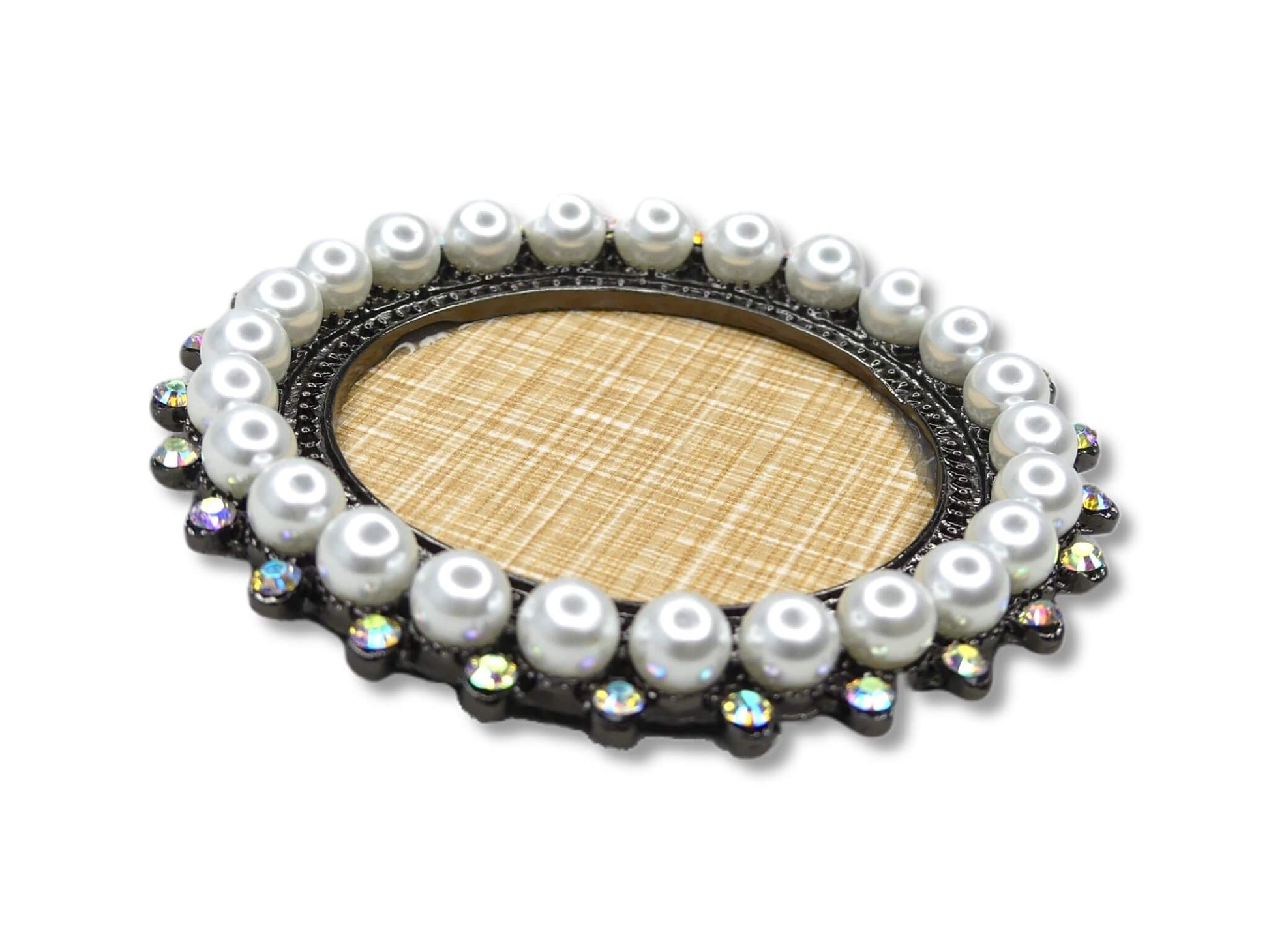 Nail Art Display Plate - Big Pearls, Black Round - My Little Nail Art Shop