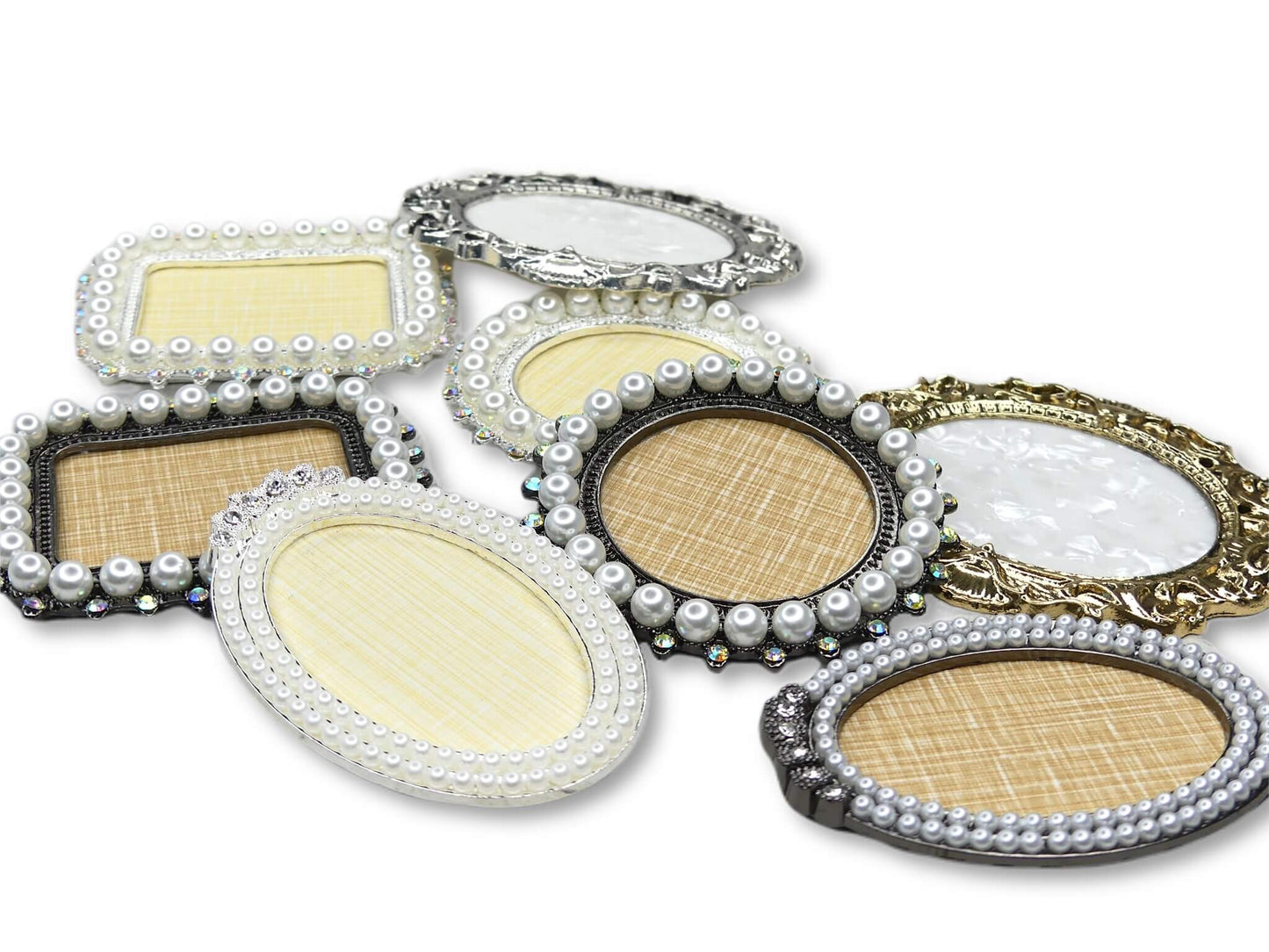 Nail Art Display Plate - Small Pearls, Black Oval - My Little Nail Art Shop