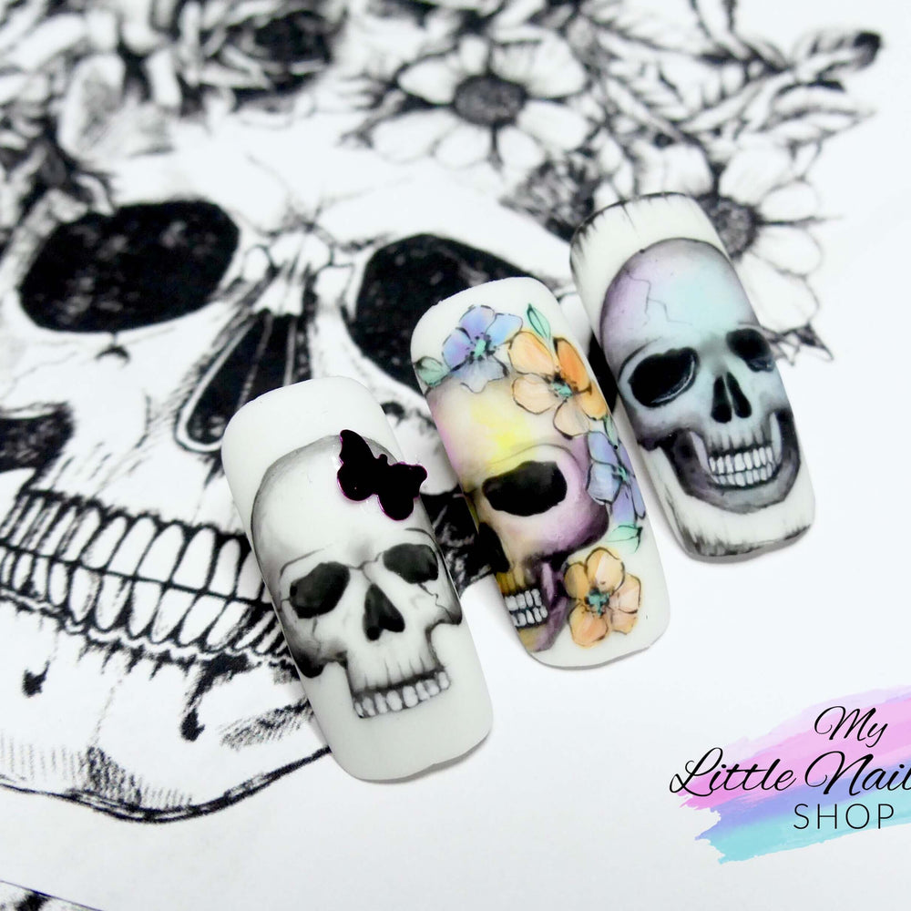 Skulls - Gel Painting - My Little Nail Art Shop