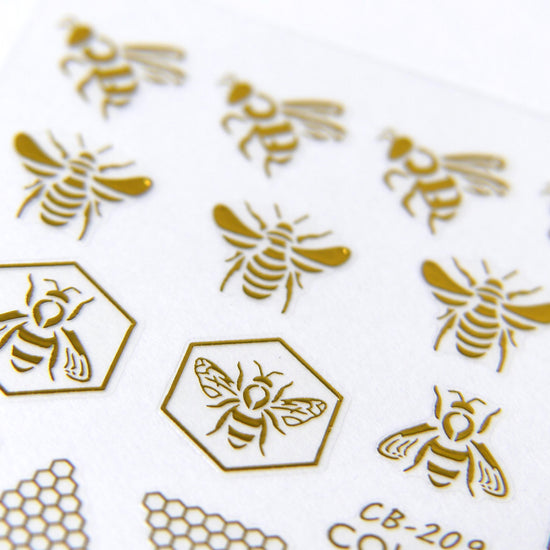 Gold Bees Sticker #2 - My Little Nail Art Shop