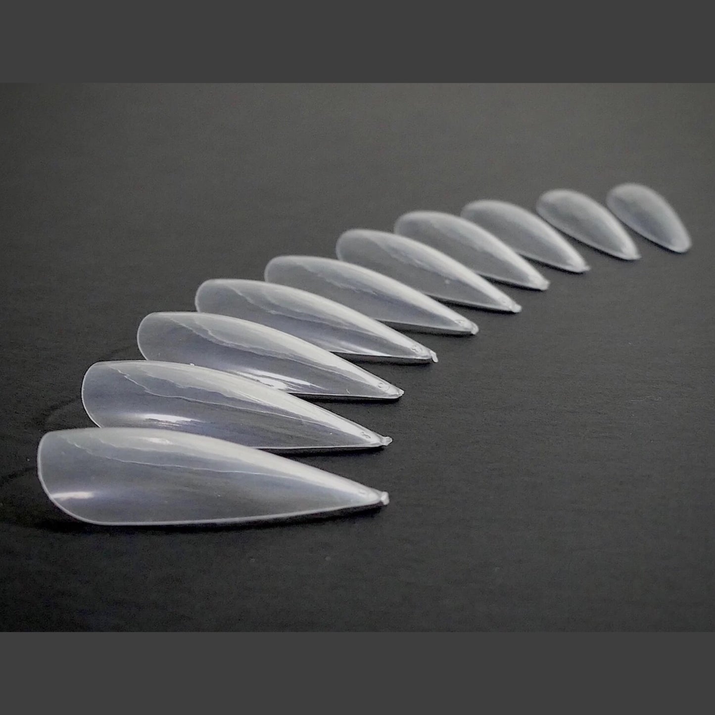 Stiletto Press On Clear Tips, 500ct / 10 sizes
