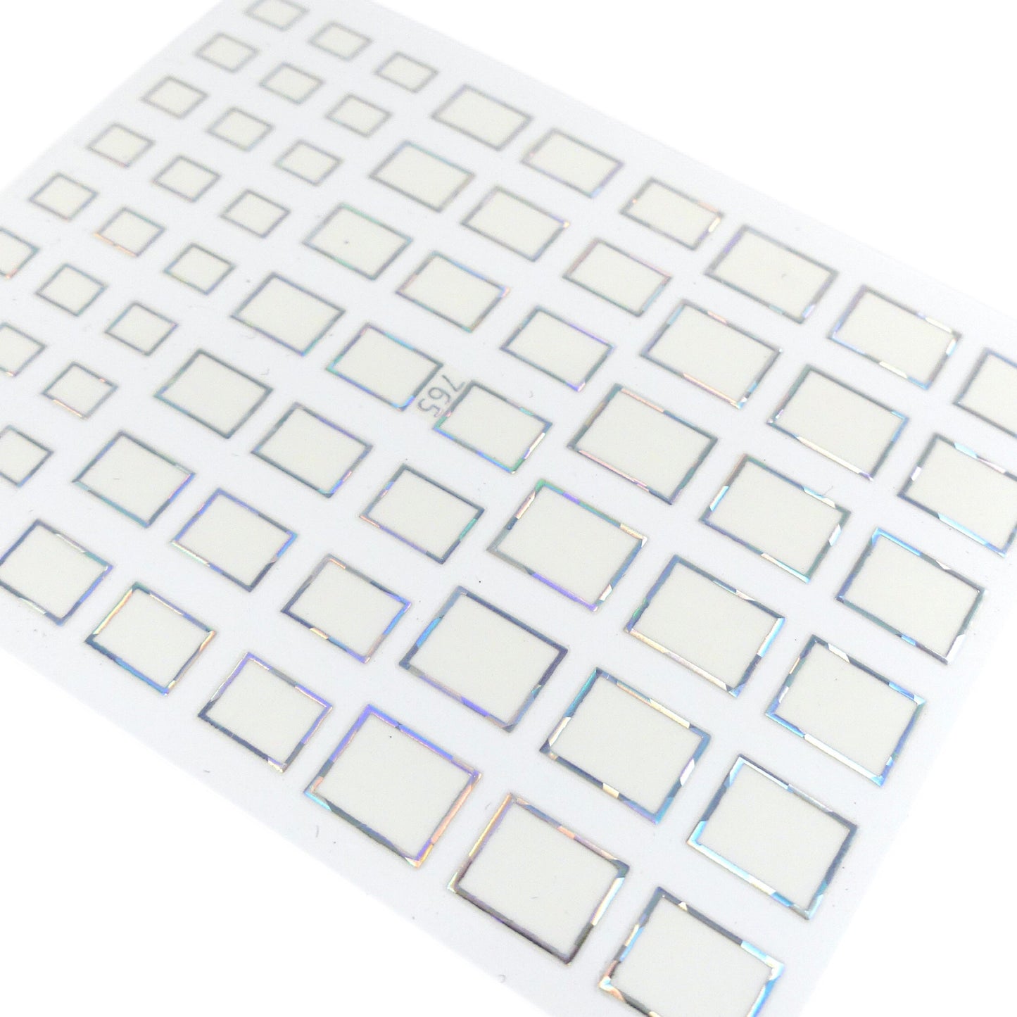 Holographic Silver Rectangle Adhesives - My Little Nail Art Shop