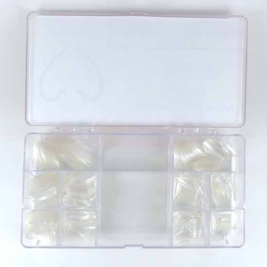 Load image into Gallery viewer, Almond Clear Press On Tips, 500ct / 10 sizes - My Little Nail Art Shop
