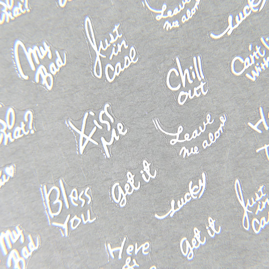Load image into Gallery viewer, Cursive Words (White) Sticker #13 - My Little Nail Art Shop

