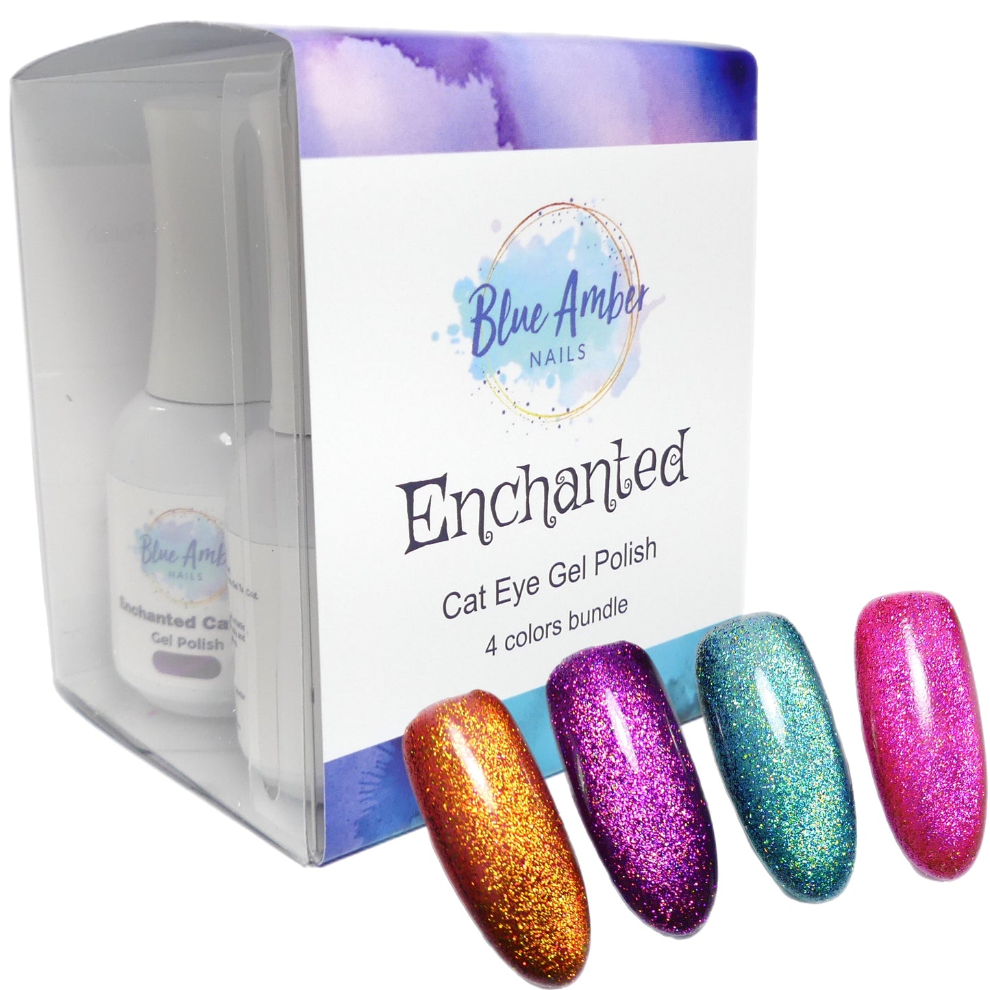 Load image into Gallery viewer, Enchanted Cat Eye Bundle - 4 Magnetic Gel Polishes
