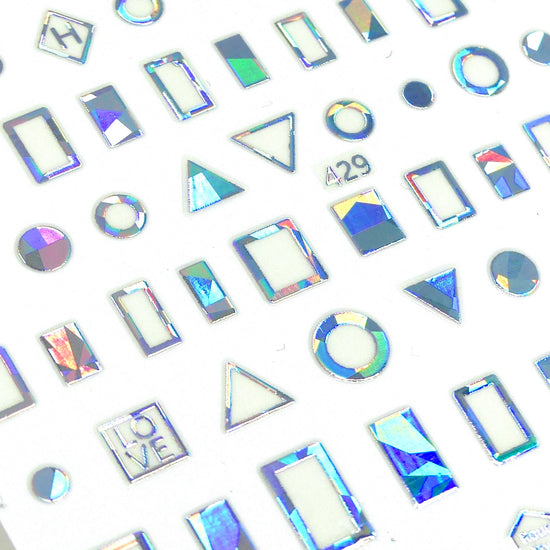 Holographic Silver Geometric Adhesive - My Little Nail Art Shop