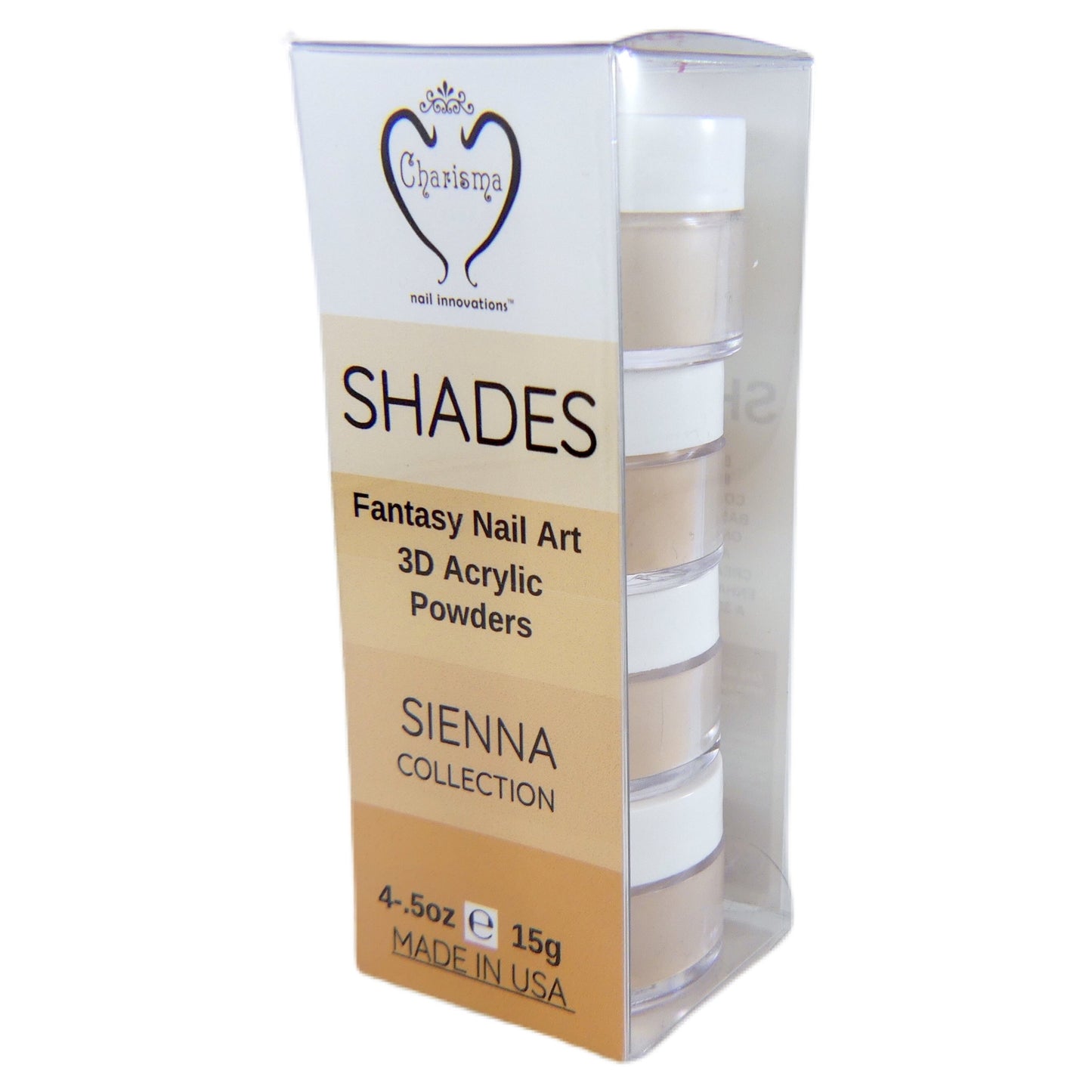 Load image into Gallery viewer, Charisma Nail 3D Acrylic Powder - Sienna 4pc - My Little Nail Art Shop
