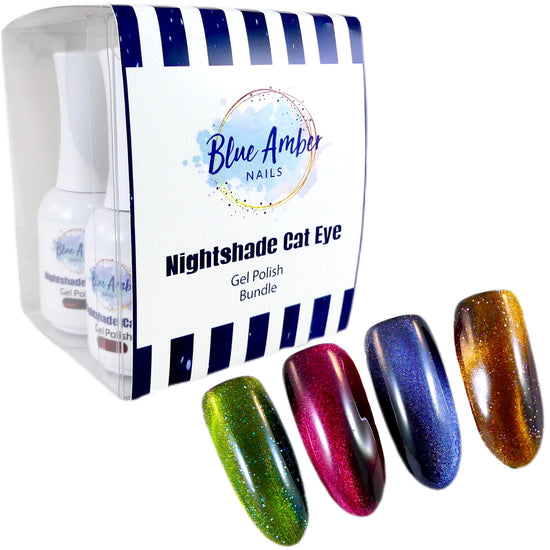 Nightshade Cat Eye Bundle - 4 Gel Polishes + 4 magnets - My Little Nail Art Shop