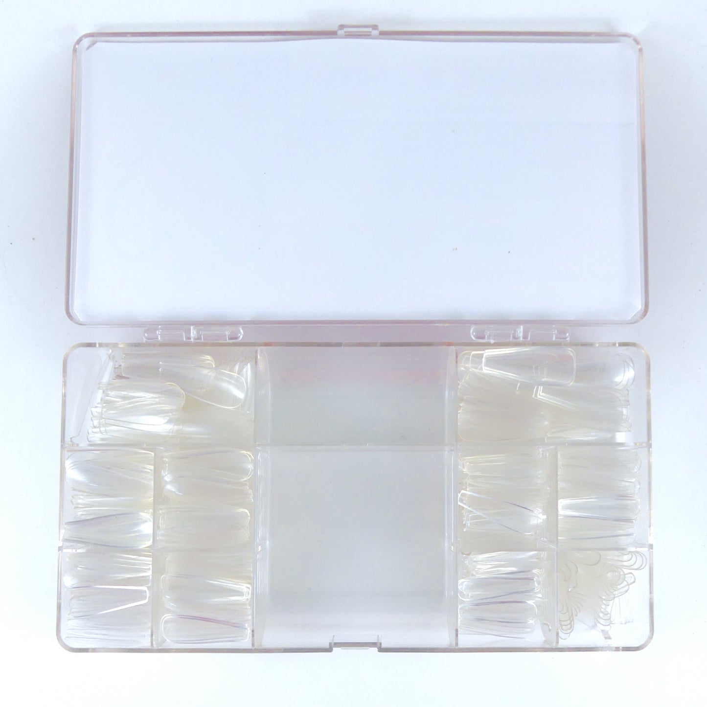Coffin Press On Clear Tips, 500ct / 10 sizes - My Little Nail Art Shop