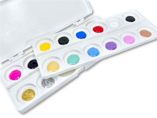 Load image into Gallery viewer, Storing &amp;amp; Mixing Double Tray Palette - My Little Nail Art Shop
