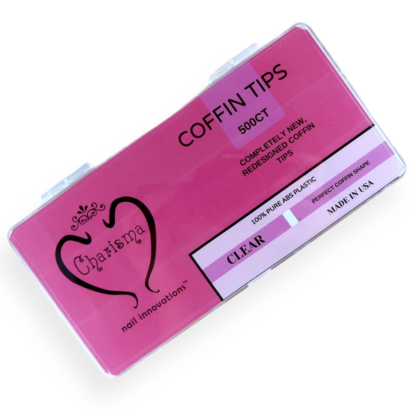 Coffin Press On Clear Tips, 500ct / 10 sizes - My Little Nail Art Shop