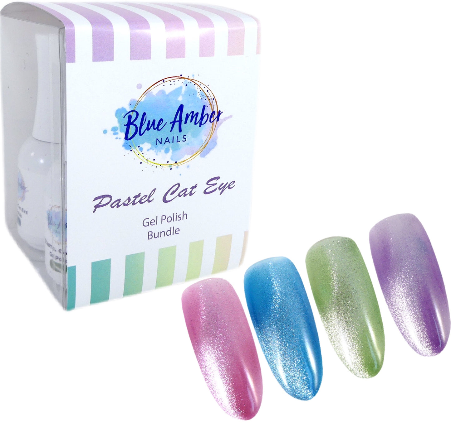 My Little Nail Art Shop Pastel Cat Eye Bundle - 4 Magnetic Gel Polishes