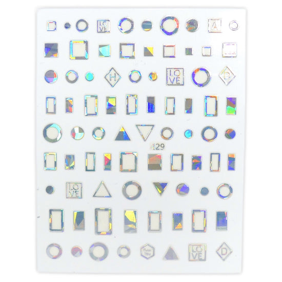 Holographic Silver Geometric Adhesive - My Little Nail Art Shop