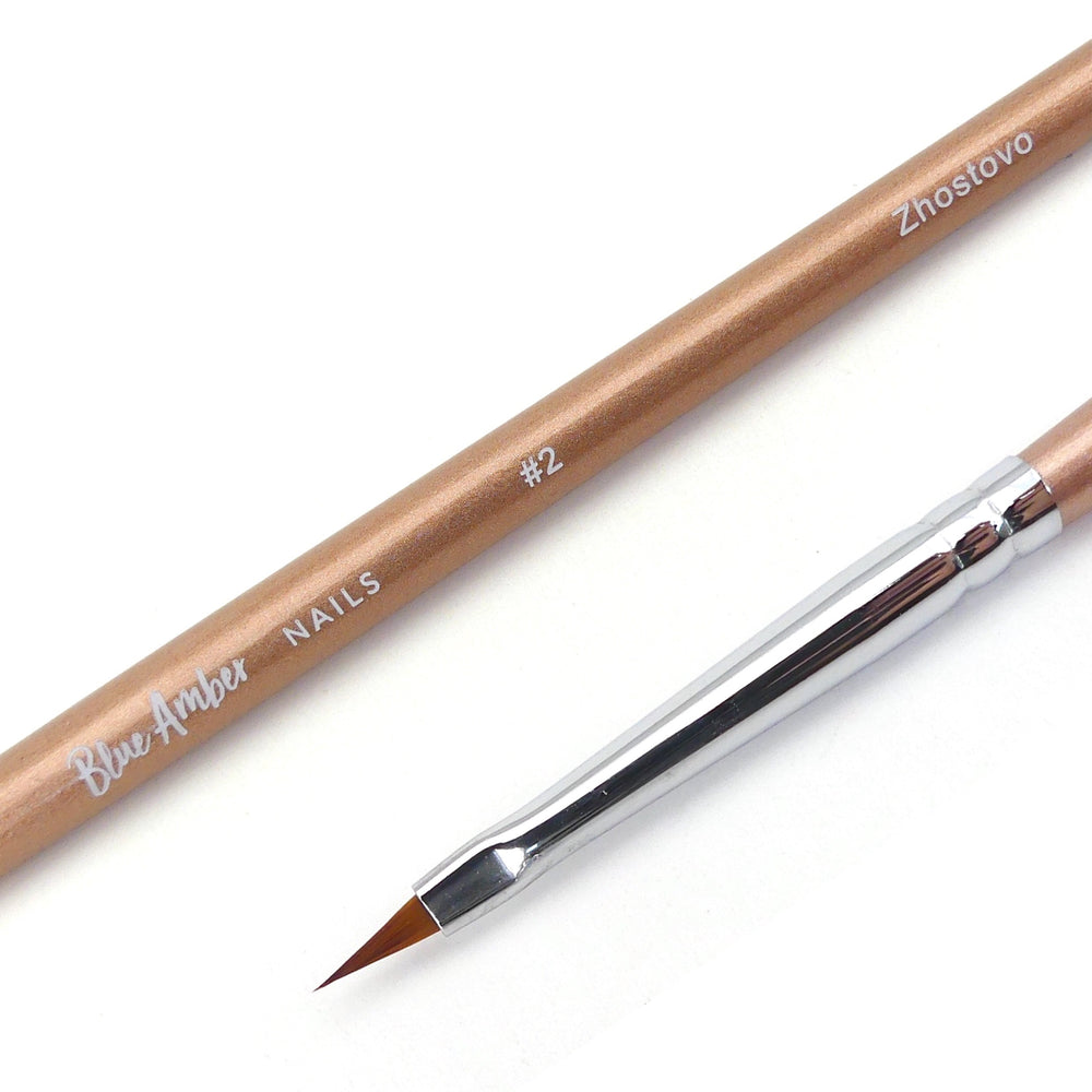 Zhostovo Nail Art Brush Blue Amber - My Little Nail Art Shop