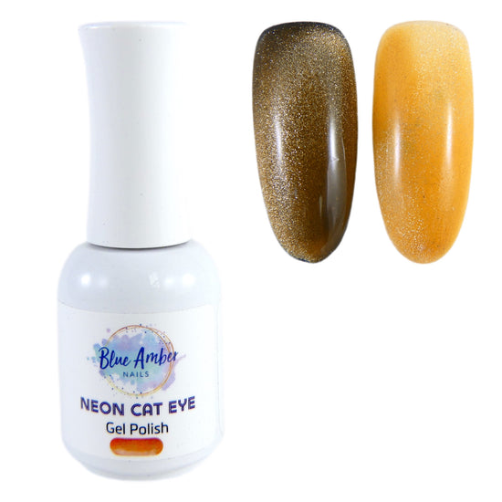 Neon Cat Eye Gel Polish - Orange - My Little Nail Art Shop