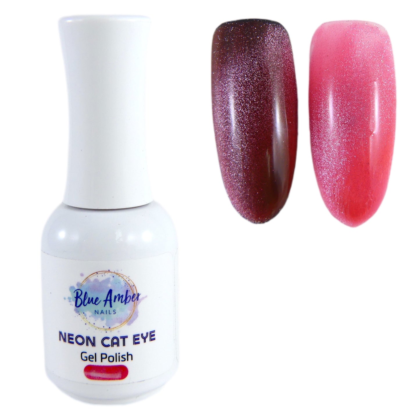 Load image into Gallery viewer, Neon Cat Eye Gel Polish - Coral - My Little Nail Art Shop
