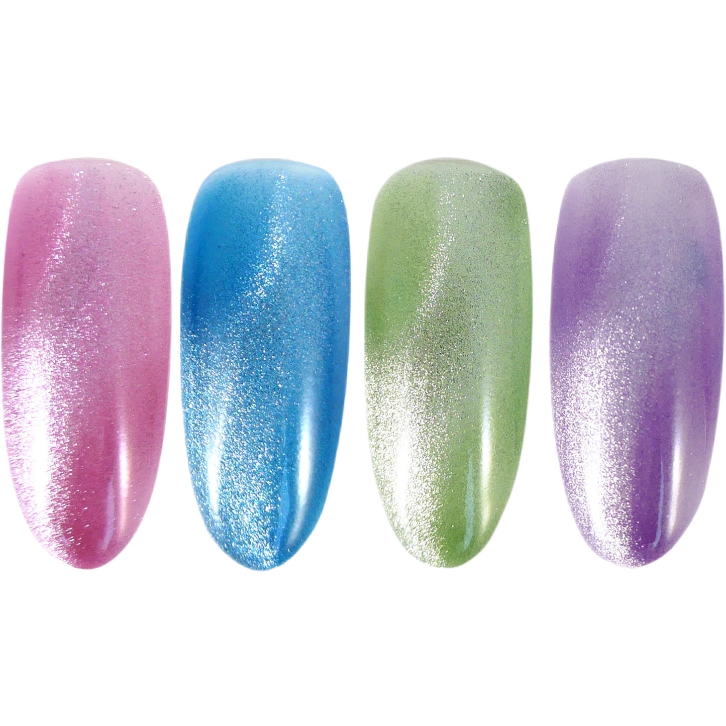Pastel Cat Eye Bundle - 4 Gel Polishes + 5 magnets - My Little Nail Art Shop