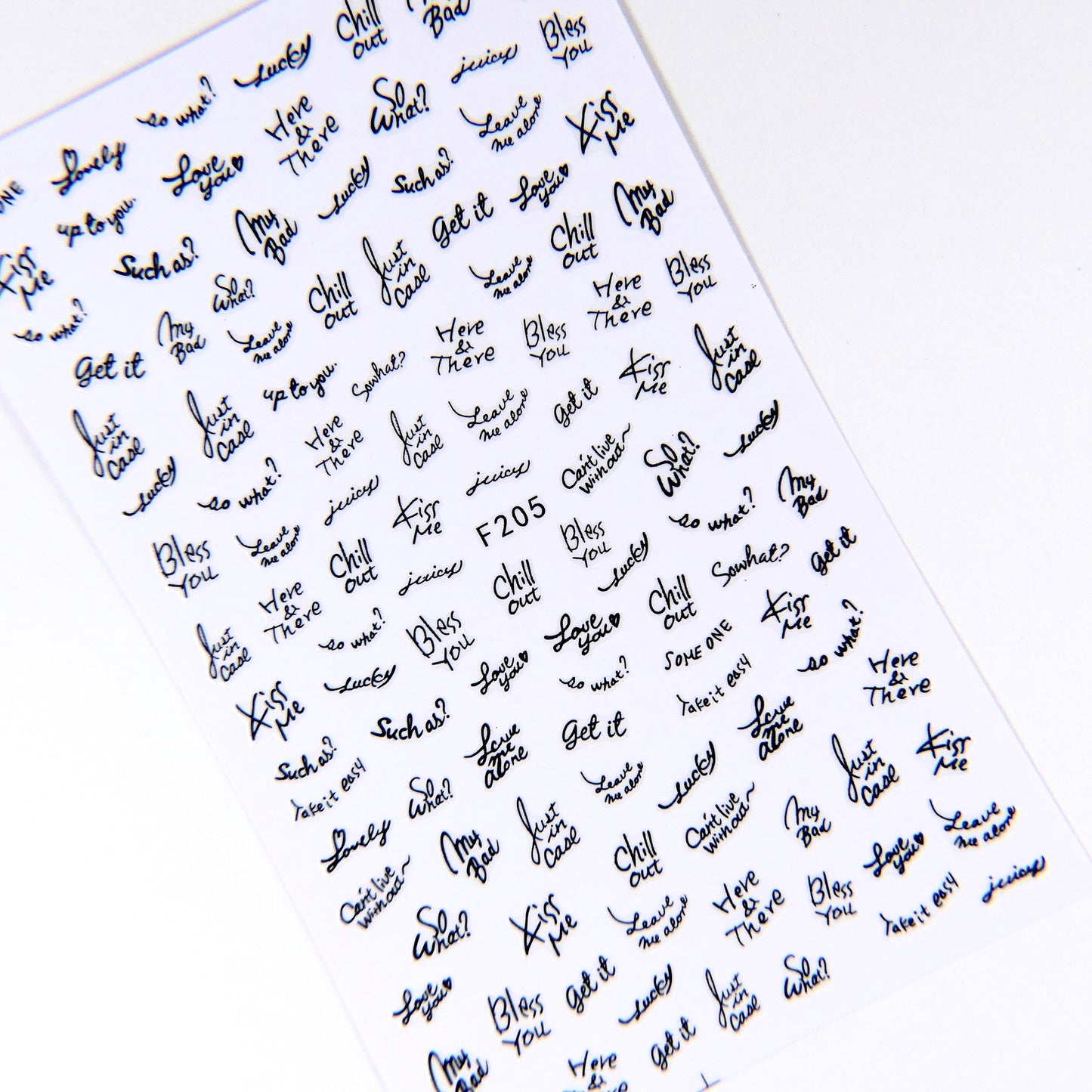 Cursive Words (Black) Sticker #12 - My Little Nail Art Shop