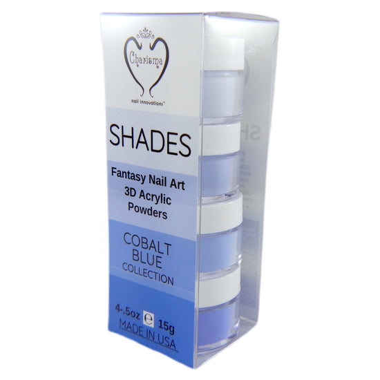 Load image into Gallery viewer, Charisma Nail 3D Acrylic Powder - Cobalt Blues 4pc - My Little Nail Art Shop
