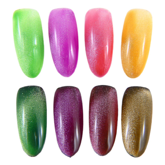 Load image into Gallery viewer, Neon Cat Eye Bundle - 4 Gel Polishes + 2 magnets - My Little Nail Art Shop

