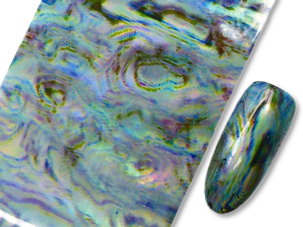 1.2 Y Marble Abalone Pearl Teal Abstract Transfer Foil Nail Art Star D –  MakyNailSupply