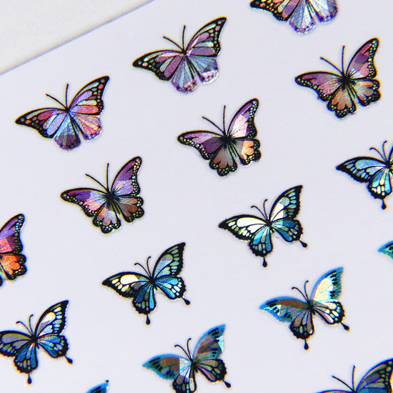 Load image into Gallery viewer, Holographic Butterflies Sticker #18 - My Little Nail Art Shop

