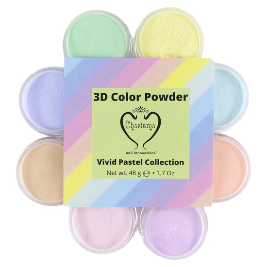 Load image into Gallery viewer, Charisma Nail Acrylic 3D Powder - Vivid Pastel (8 x 6g)
