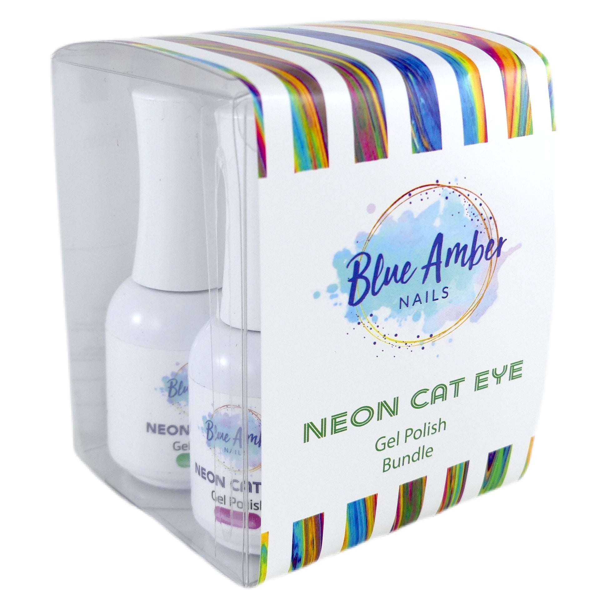 Neon Cat Eye Bundle - 4 Gel Polishes + 2 magnets - My Little Nail Art Shop