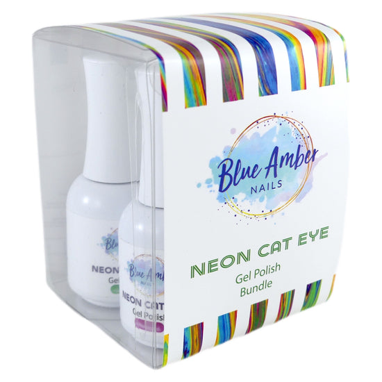 Load image into Gallery viewer, Neon Cat Eye Bundle - 4 Gel Polishes + 2 magnets - My Little Nail Art Shop
