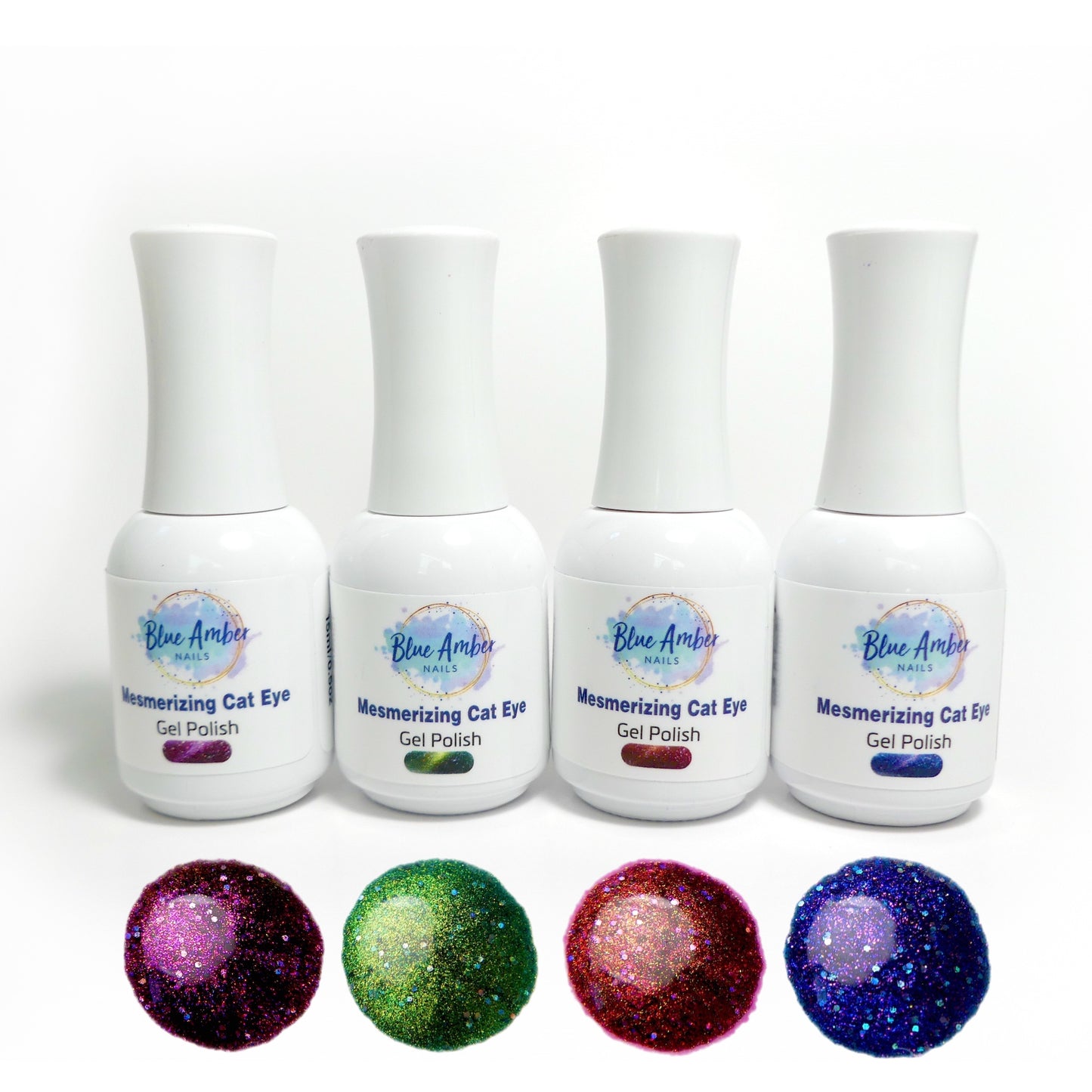 Load image into Gallery viewer, Mesmerizing Cat Eye Bundle - 4 Magnetic Gel Polishes

